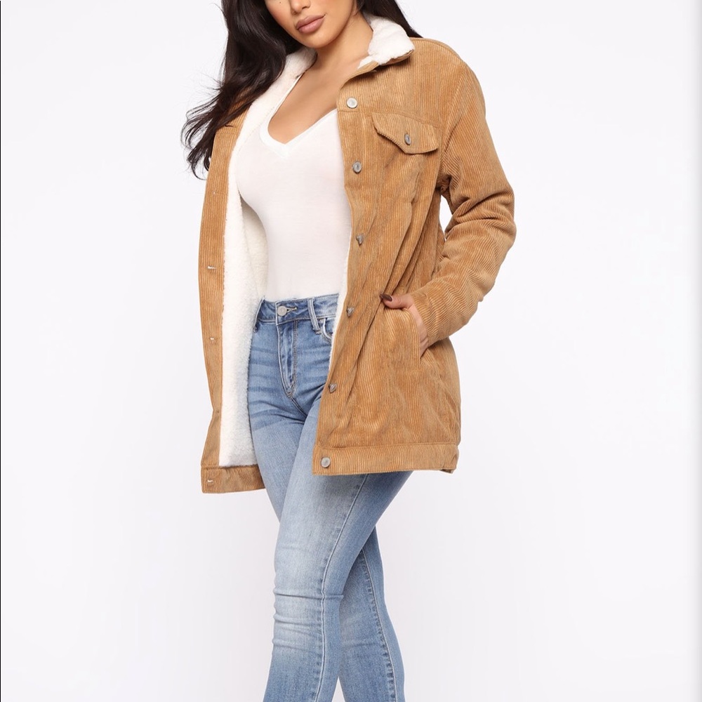 Corduroy / Sherpa button up jacket